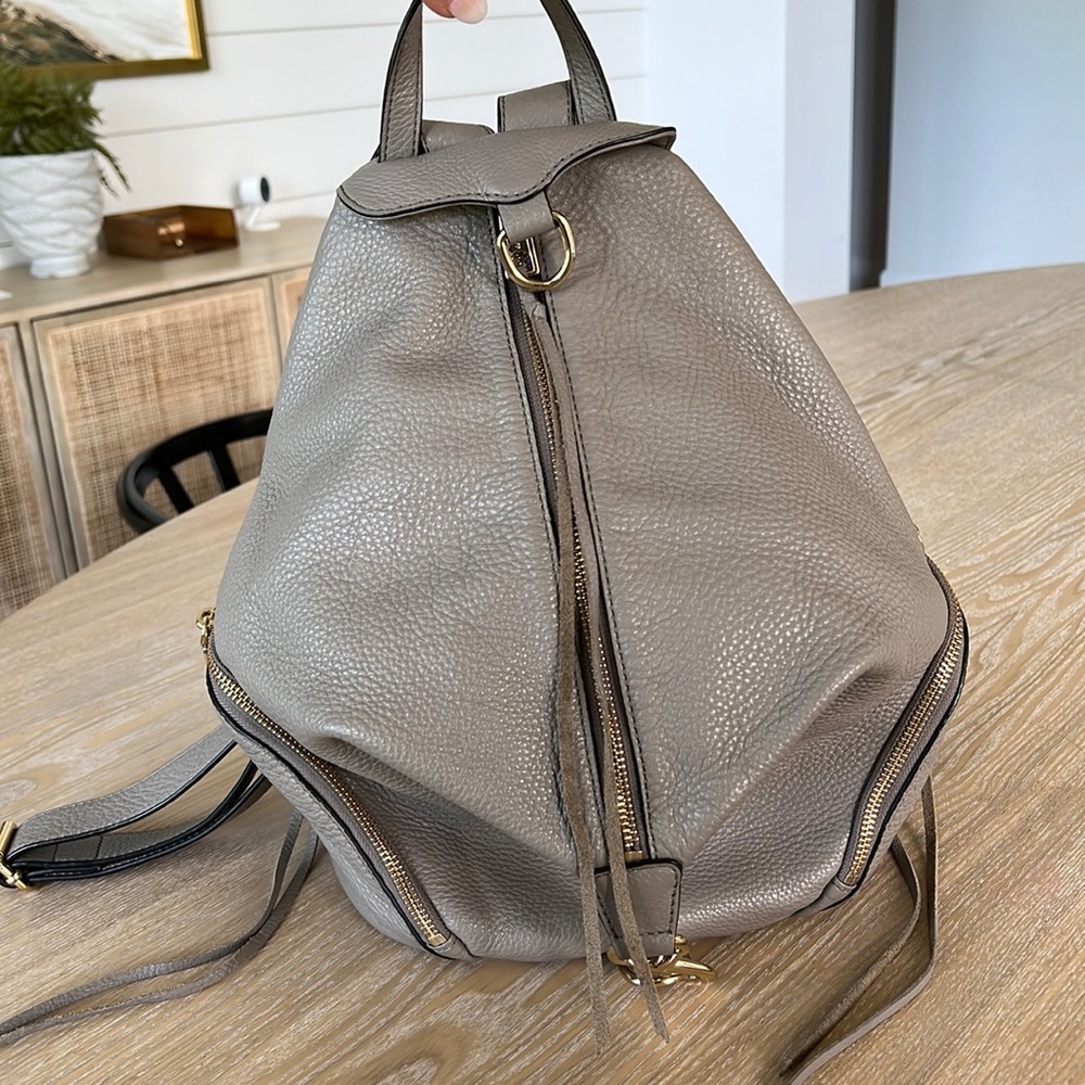 Rebecca Minkoff Julian backpack in gray with gold hardware